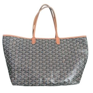 Authentic Goyard Saint Louis PM Black & Tan Tote With Pouch